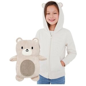 Cubcoats NWT Unisex Kids Boy Girl 6/7 Cozy Cream Zip Hoodie Jacket Bori The Bear